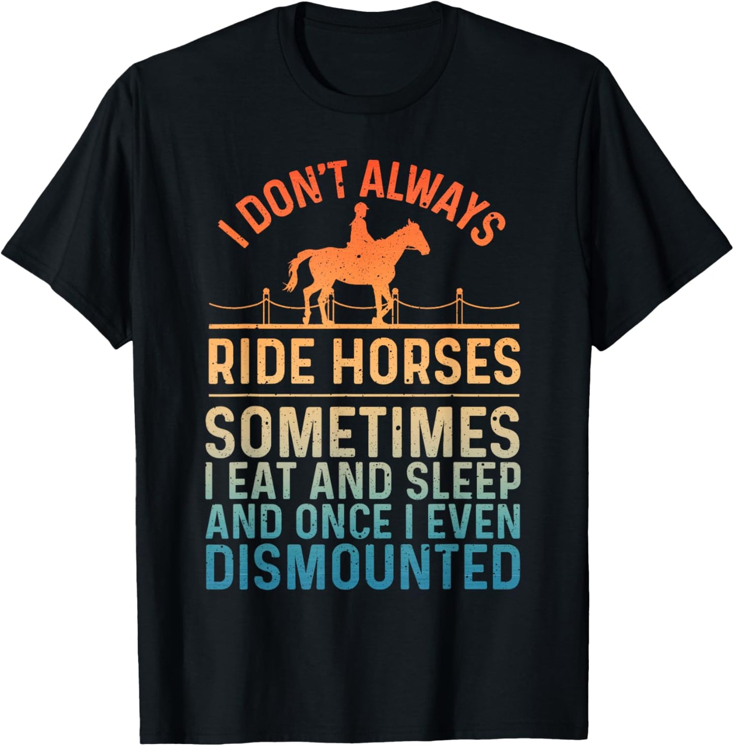 Funny Horse Art Women Horseback Riding Horse Lover T-Shirt - T-Shirt | Black