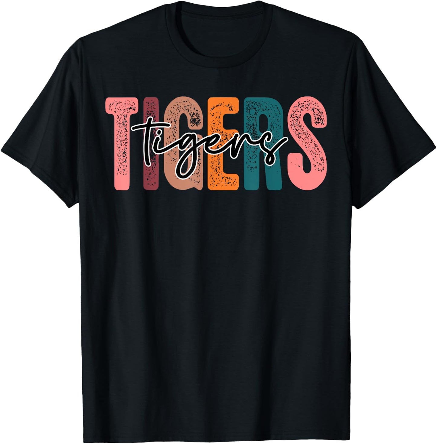 Tigers School Sports Fan Team Spirit T-Shirt - T-Shirt | Black