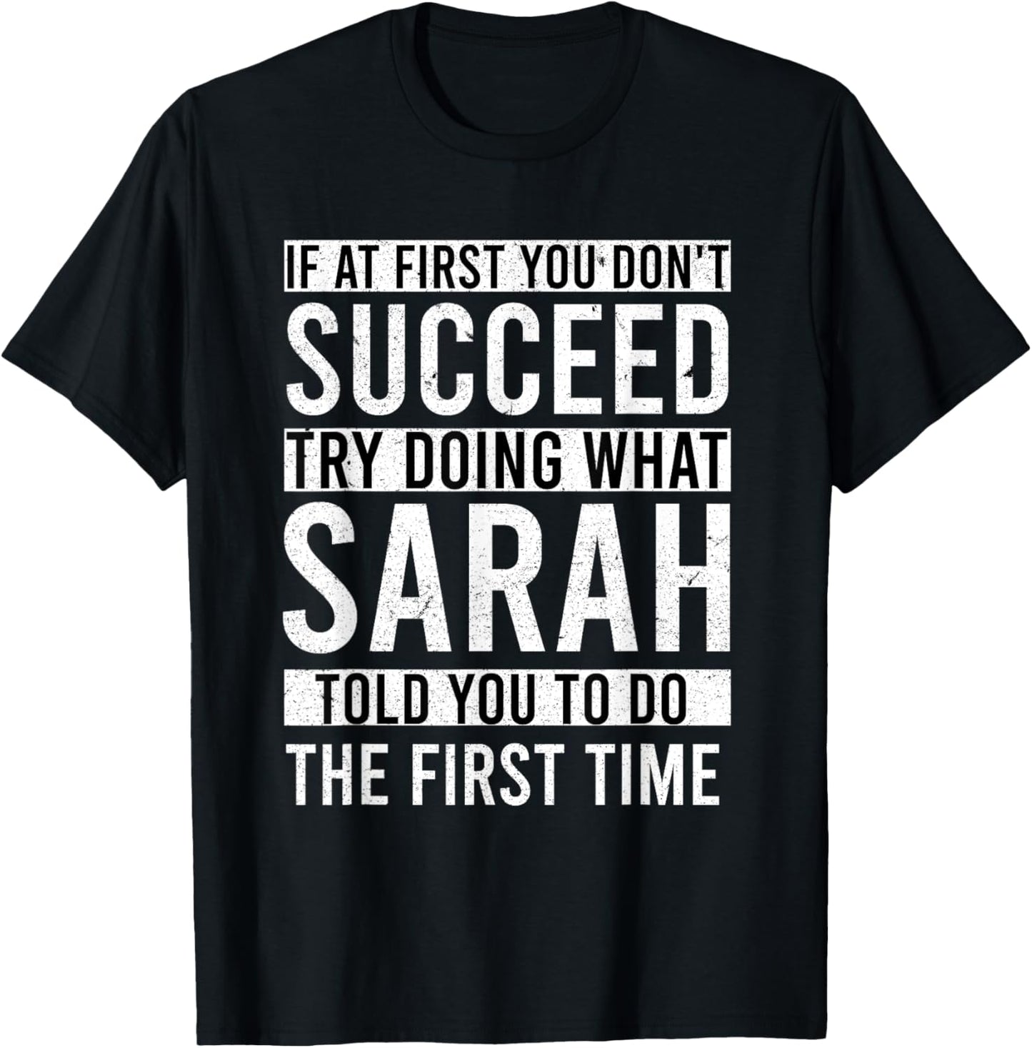 SARAH Gifts Name Personalized Birthday Presents Funny SARAH T-Shirt - T-Shirt | Black