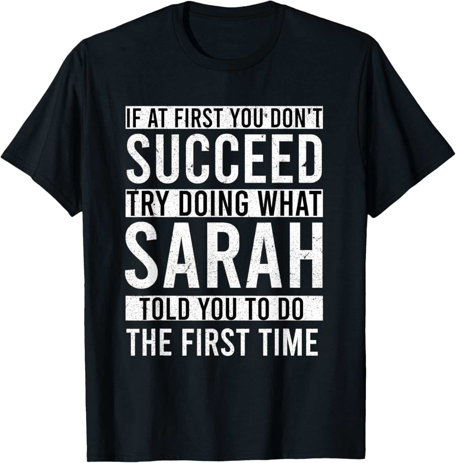 SARAH Gifts Name Personalized Birthday Presents Funny SARAH T-Shirt - T-Shirt | Black