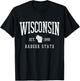 Wisconsin Badger State Est. 1848 State Map Souvenir Gift T-Shirt - T-Shirt | Black