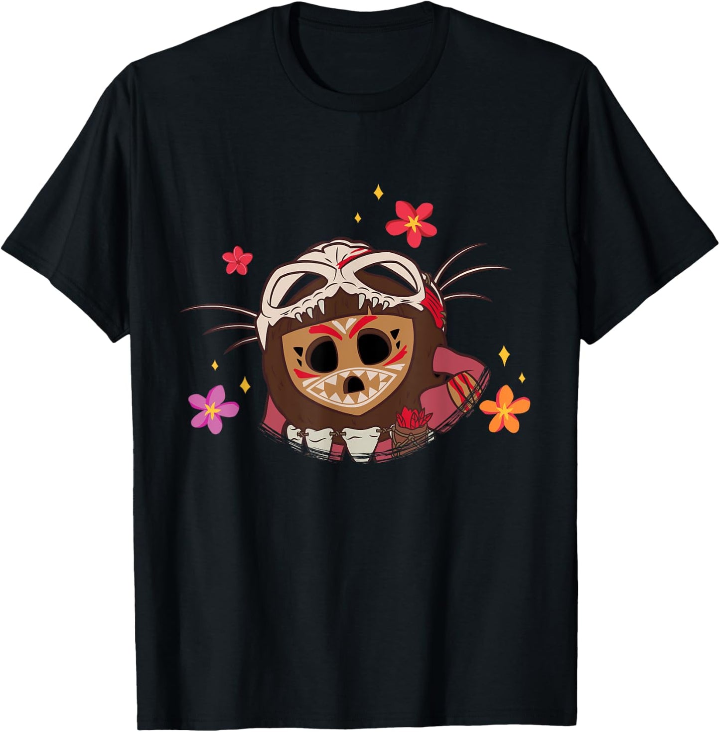 Disney Moana 2 Big Face Kotu Tropical Flowers Costume T-Shirt - T-Shirt | Black
