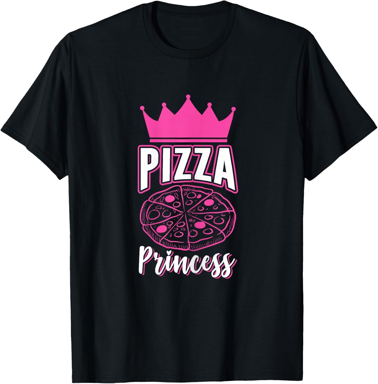Pizza Princess Girls Funny Pizza Lovers Gift T-Shirt - T-Shirt | Black