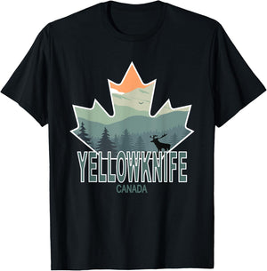 Canadian Flag Wilderness Apparel Yellowknife, Canada T-Shirt - T-Shirt | Black