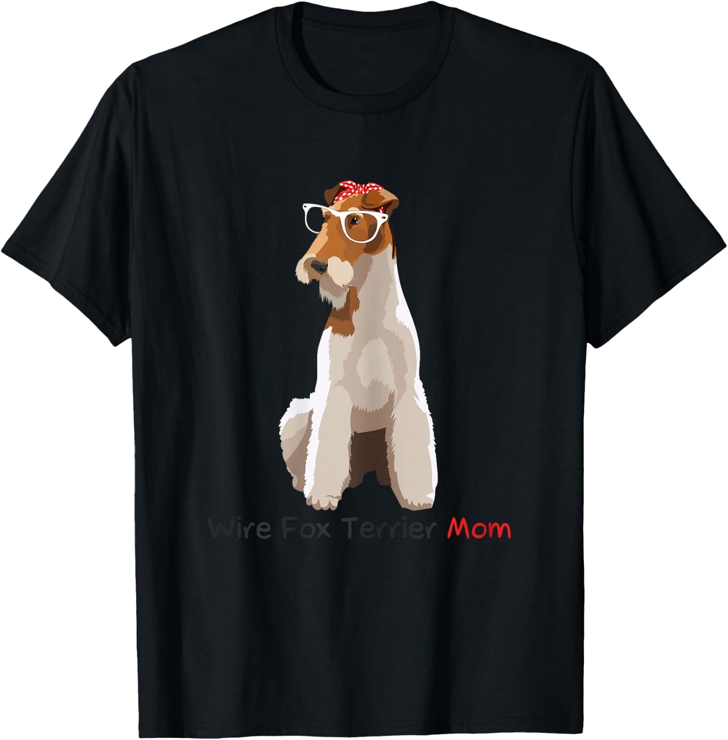 Wire Fox Terrier Mom Retro Mothers Day Gift Mum Dog T-Shirt - T-Shirt | Black