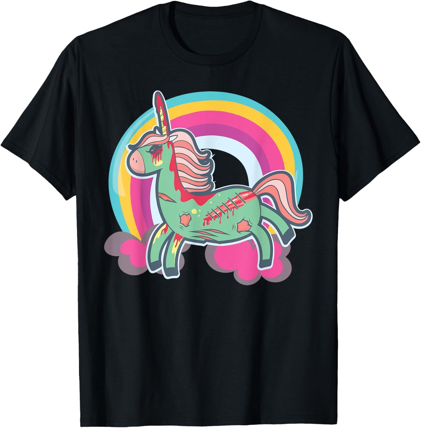 Zombicorn Zombie Unicorn Undead Pastel Halloween T-Shirt - T-Shirt | Black