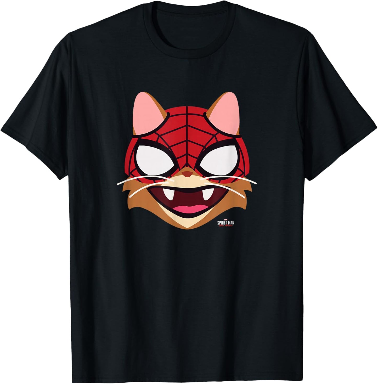 Marvel Spider-Man: Miles Morales Spider-Cat Big Face T-Shirt - T-Shirt | Black