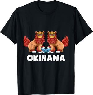 Shisa Dog - Guardian Lions Okinawa Japan Gift T-Shirt - T-Shirt | Black