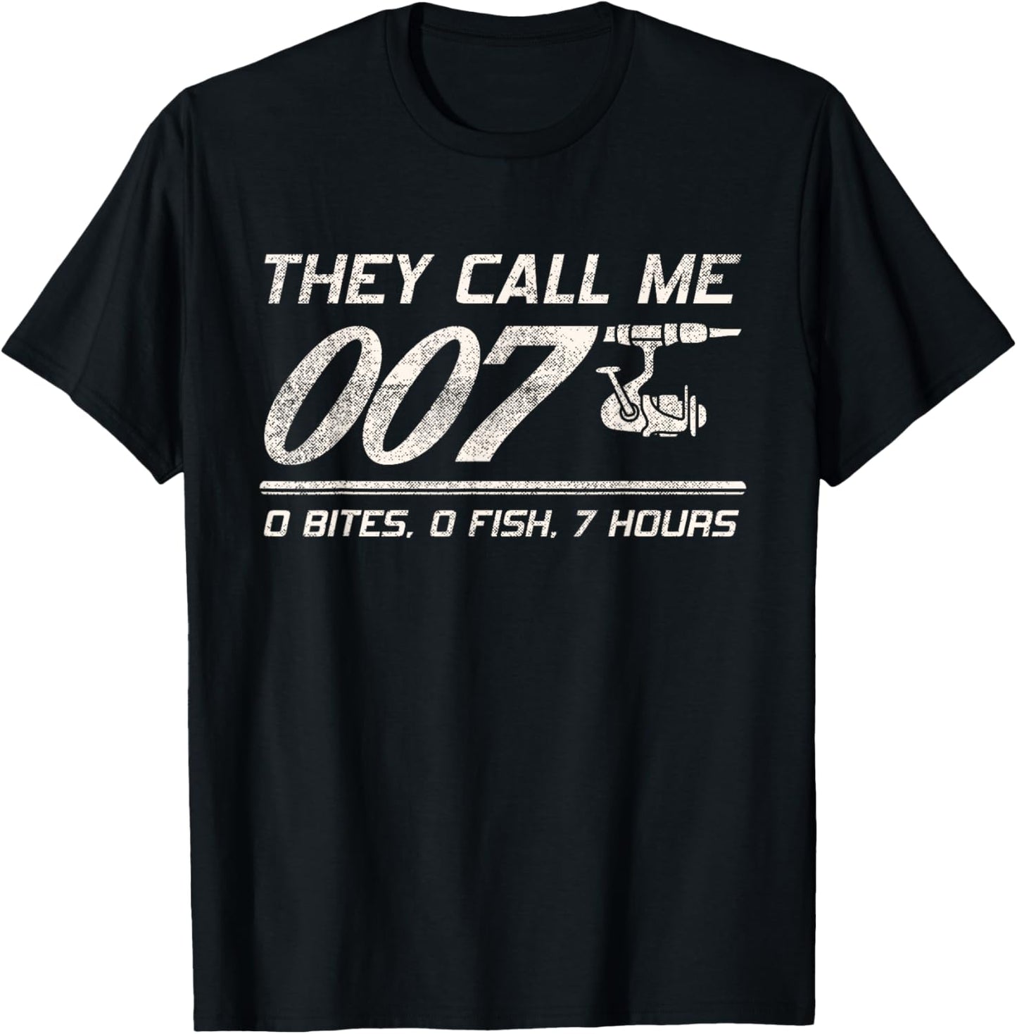 4anglers Fisherman Joke Dad - They Call Me 007 - Funny Fishing Humor T-Shirt - T-Shirt | Black