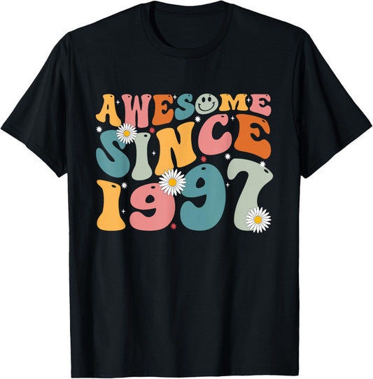 Awesome Since 1997 28th Birthday Retro Gifts Born in 1997 T-Shirt - T-Shirt | Black
