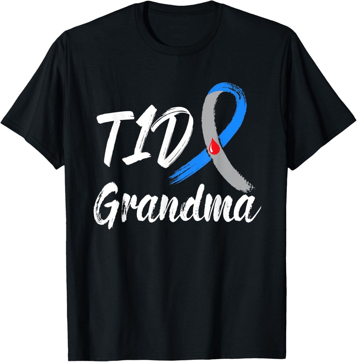 Women TD1 Grandma Type 1 Diabetes Awareness Gifts T-Shirt - T-Shirt | Black