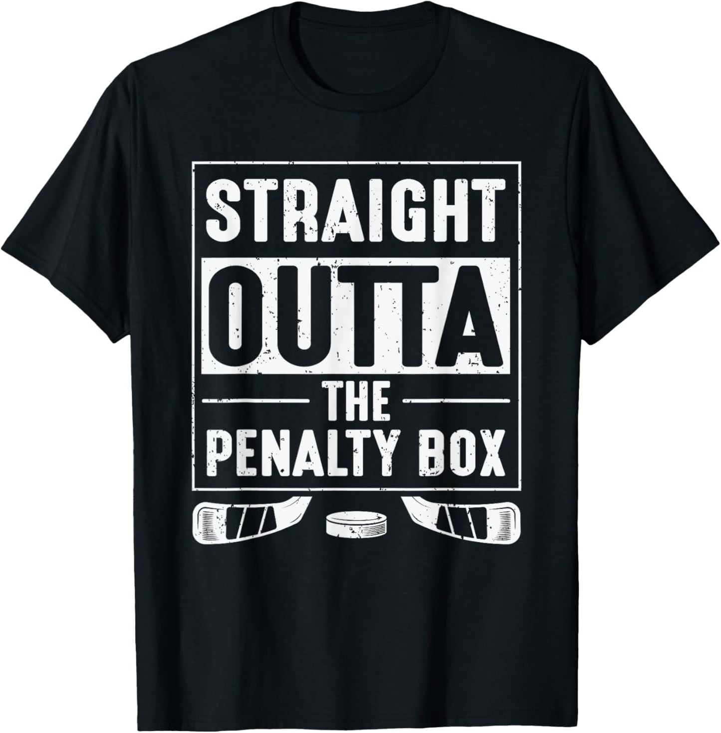 Straight out of penalty box ice hockey lovers men women kid T-Shirt - T-Shirt | Black
