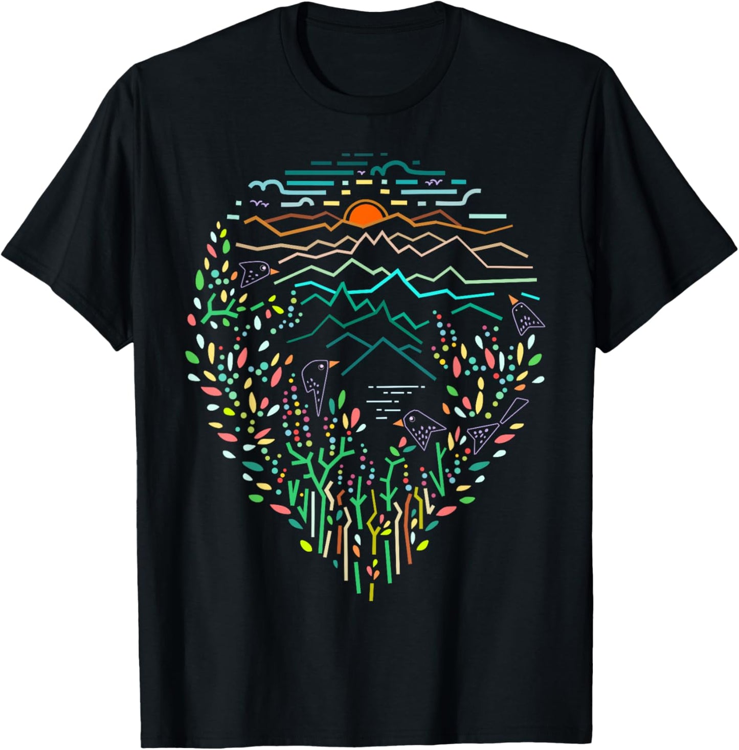 Over the trees listen birds sing Ponder upon GOD's creation T-Shirt - T-Shirt | Black