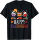 Happy Hallothanksmas Halloween Thanksgiving Christmas Wine T-Shirt - T-Shirt | Black