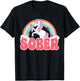 Sober Unicorn AA NA Recovery Gift Sober Sobriety Alcoholics T-Shirt - T-Shirt | Black