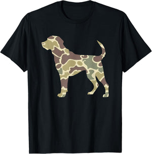 Old School Camo Hunting Dog, Camouflage Pitbull Dog Mom Dad Men Women T-Shirt - T-Shirt | Black