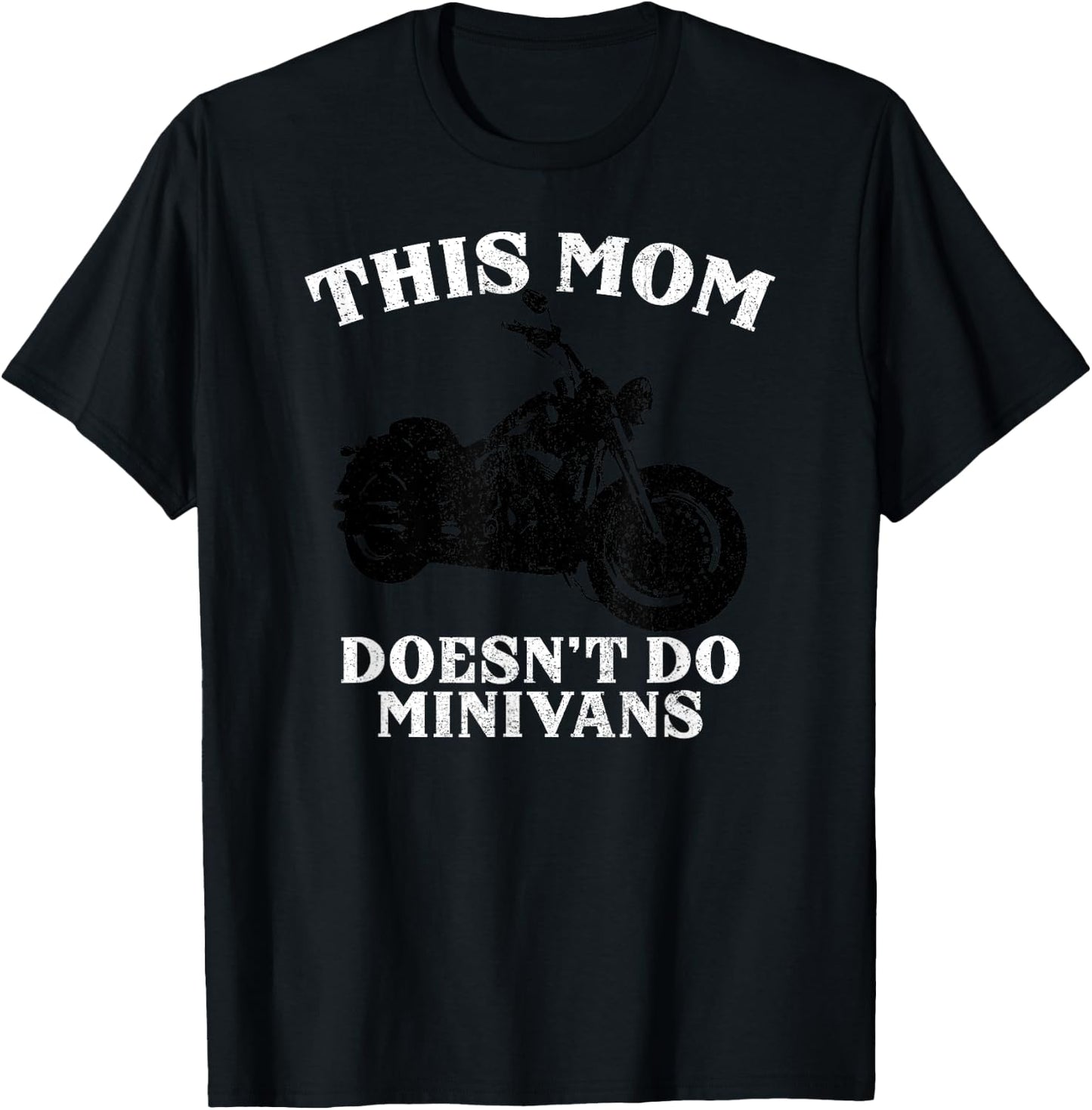 Funny Motorcycle Mom Biker Minivan Mother's Day Motor Bike T-Shirt - T-Shirt | Black
