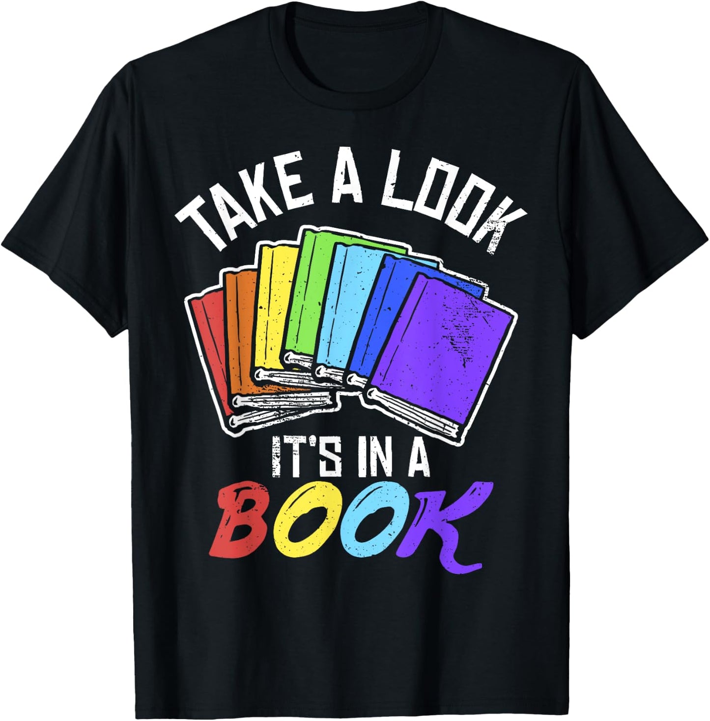 Love Reading Love Rainbows Gift Retro Rainbow Design design T-Shirt - T-Shirt | Black