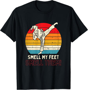 Smell Feet Girl Ponytail Kick Karate Taekwondo Kung Fu Gift T-Shirt - T-Shirt | Black