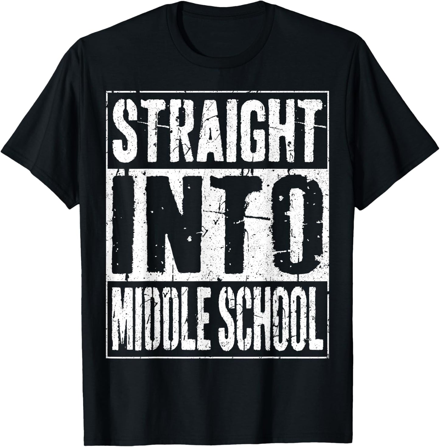 Straight Into Middle School Shirt Boy Girl Back To School T-Shirt - T-Shirt | Black
