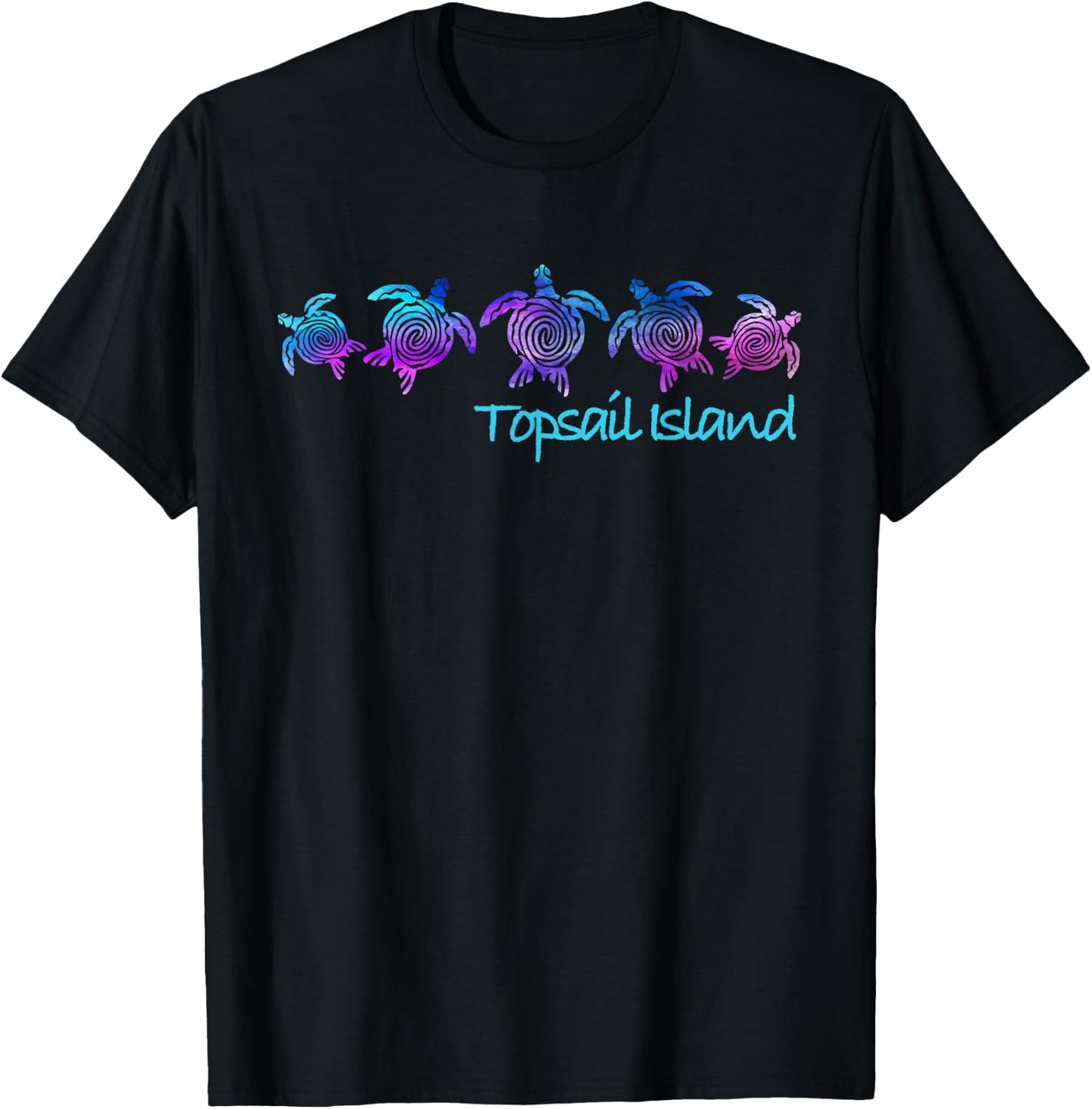 Topsail Island Beach Design / Tribal Turtle Gift T-Shirt - T-Shirt | Black