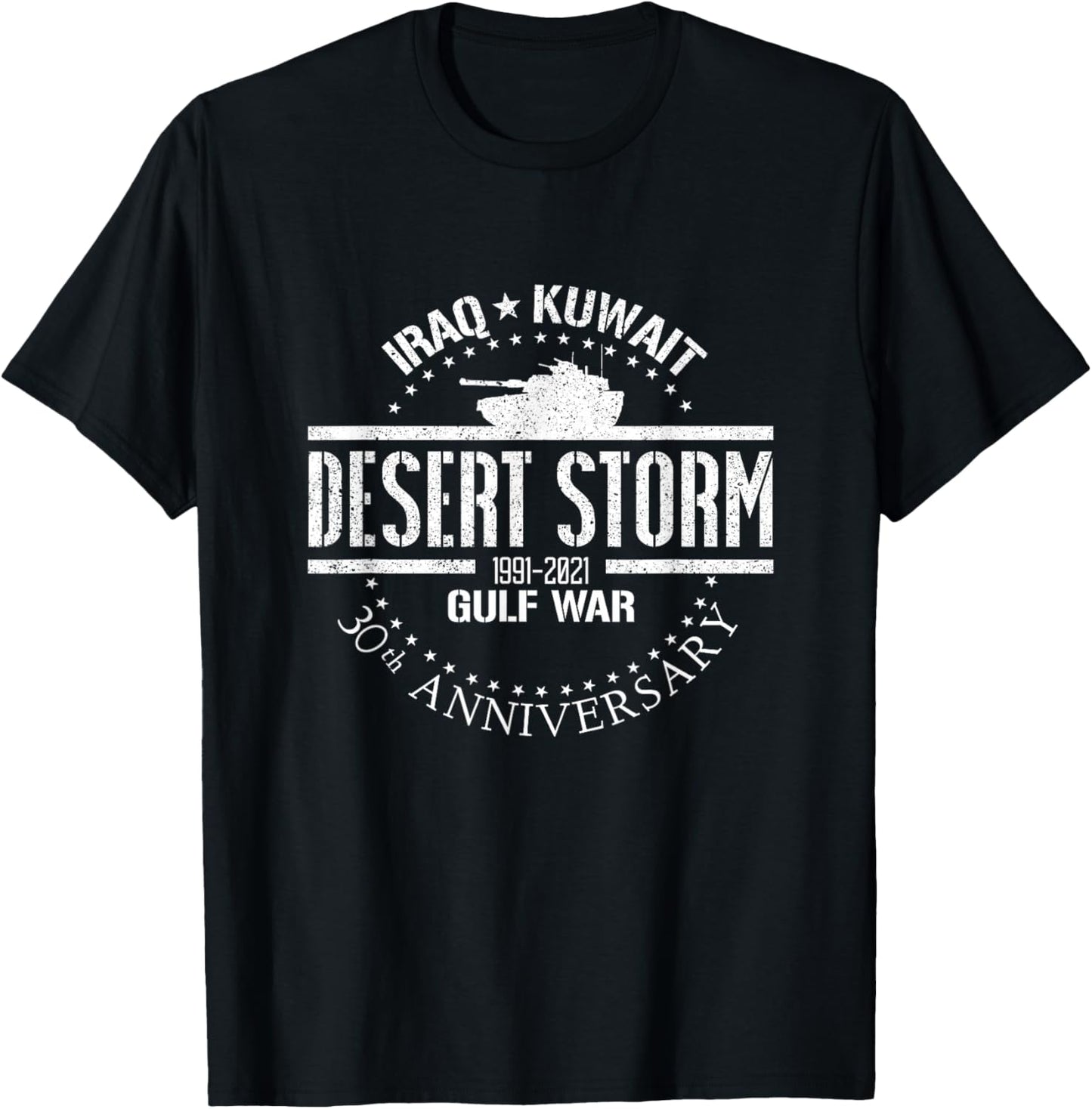 Desert Storm 30th Anniversary 1991 Gulf War Veteran Military T-Shirt - T-Shirt | Black