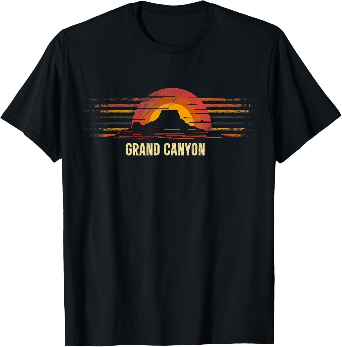 Grand Canyon - US National Park Vintage Men Women Kids Retro T-Shirt - T-Shirt | Black