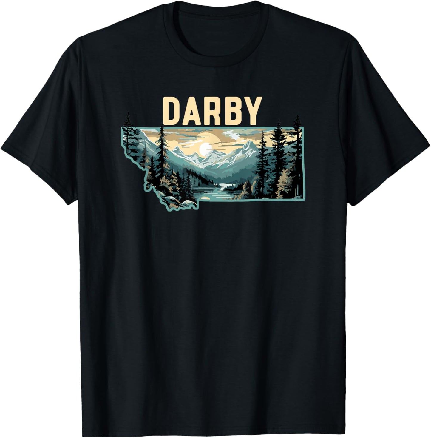 Darby Montana Outdoor Art Retro Hiking T-Shirt - T-Shirt | Black
