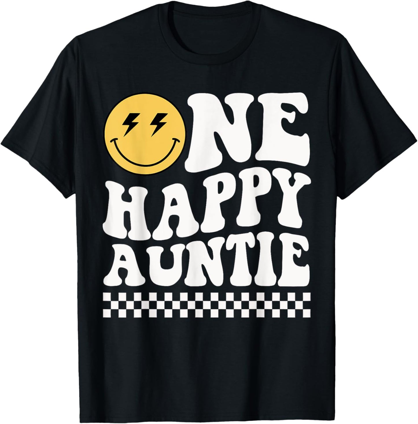 One Happy Dude Auntie 1st Birthday Family Matching T-Shirt - T-Shirt | Black