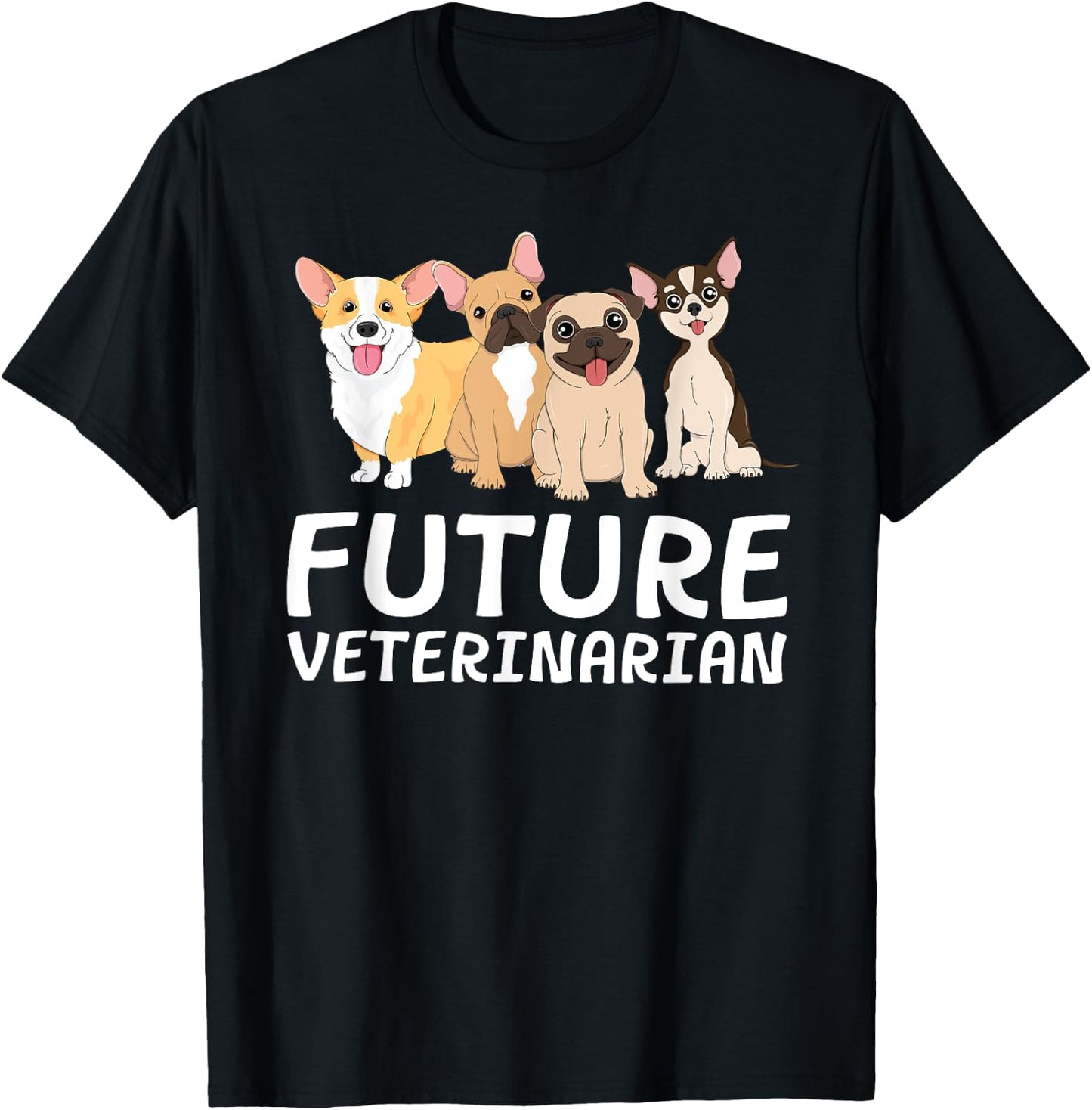 Future Veterinarian Vet Tech Student Graduation Dogtor Dog T-Shirt - T-Shirt | Black