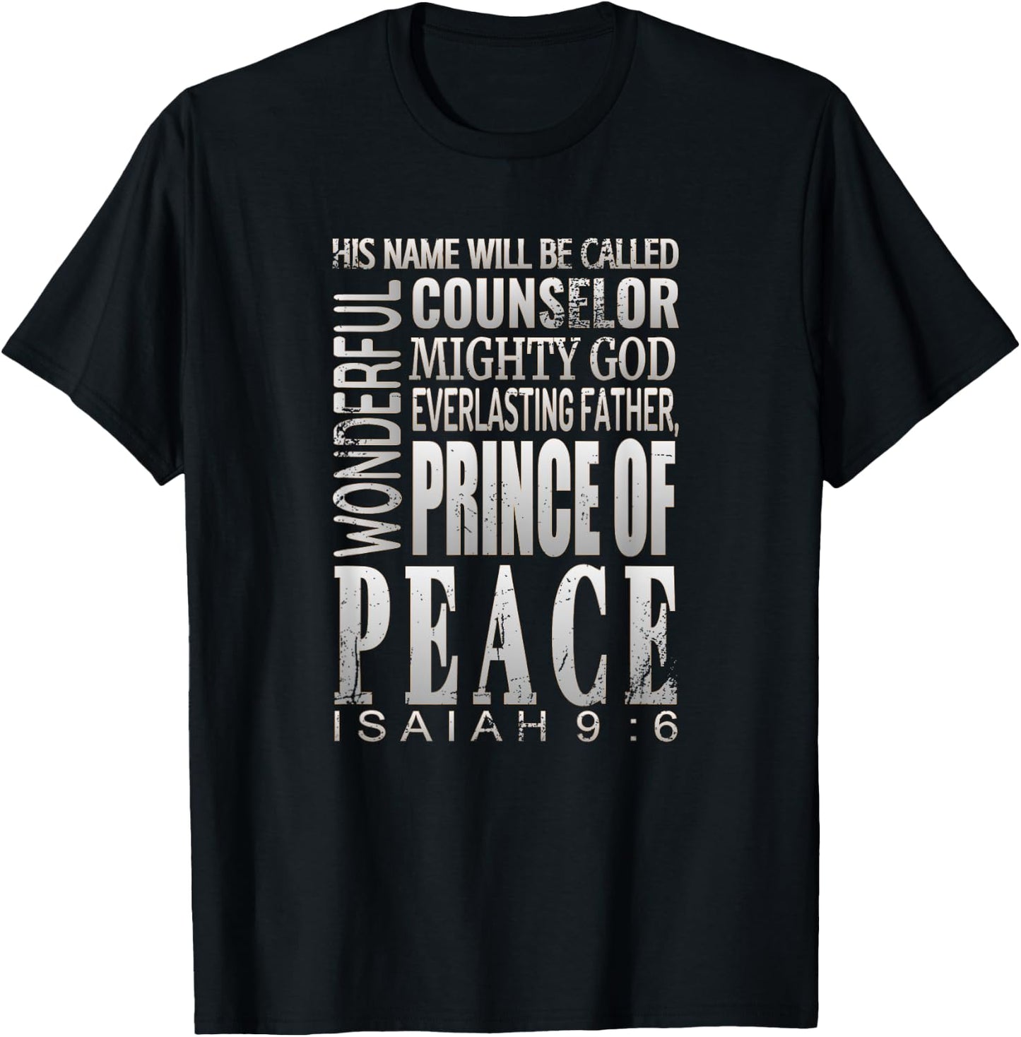 Prince Of Peace Shirt Isaiah 9:6 Christmas Bible Verse Gift T-Shirt - T-Shirt | Black