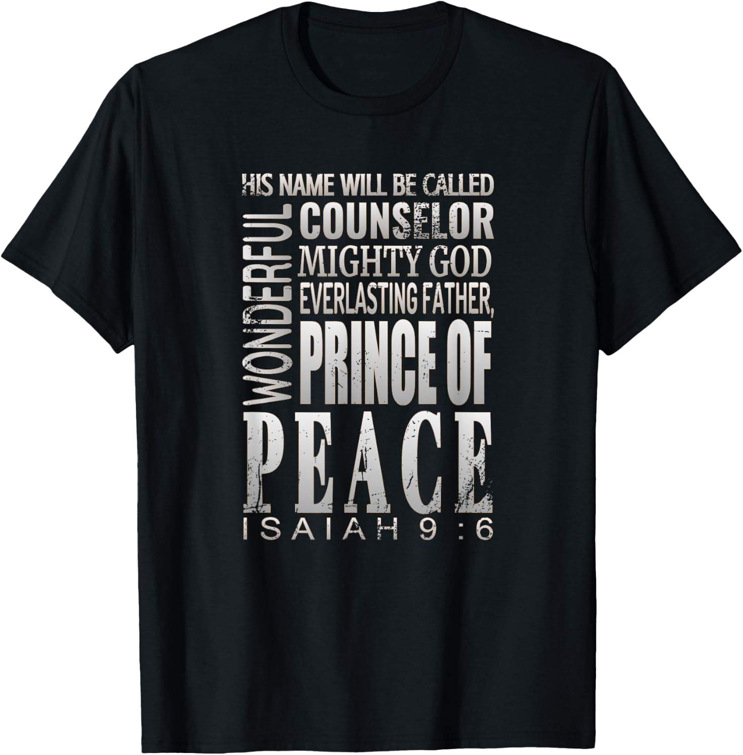 Prince Of Peace Shirt Isaiah 9:6 Christmas Bible Verse Gift T-Shirt - T-Shirt | Black