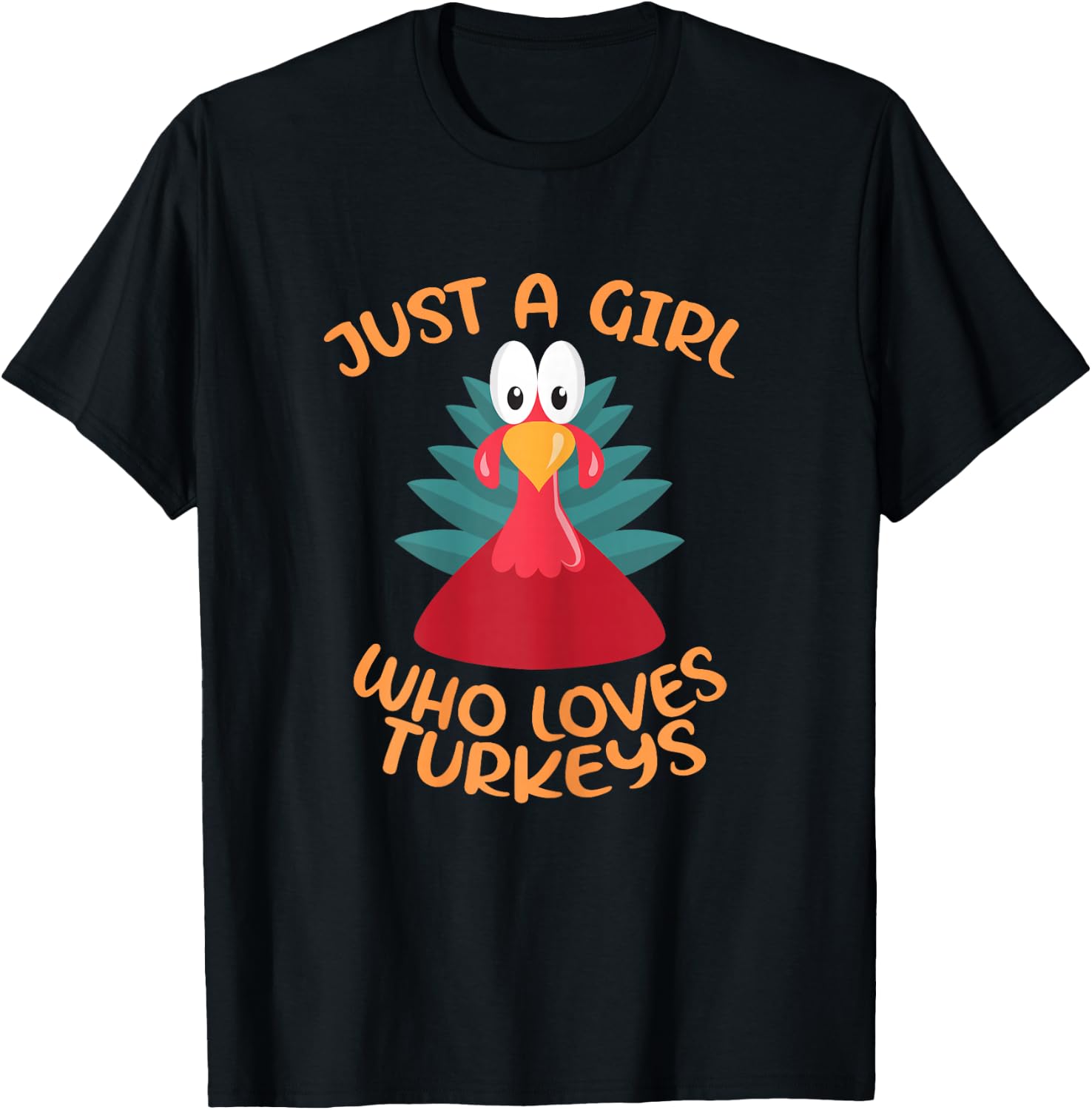 Just A Girl Who Loves Turkeys - Funny Pet Cute Turkey T-Shirt - T-Shirt | Black