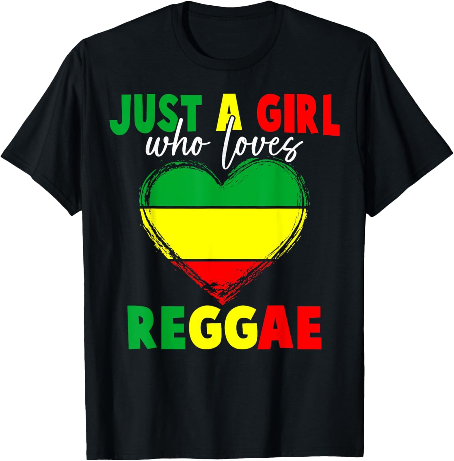 Reggae Fan Just A Girl Who Loves Reggae Lovers Reggae Music T-Shirt - T-Shirt | Black