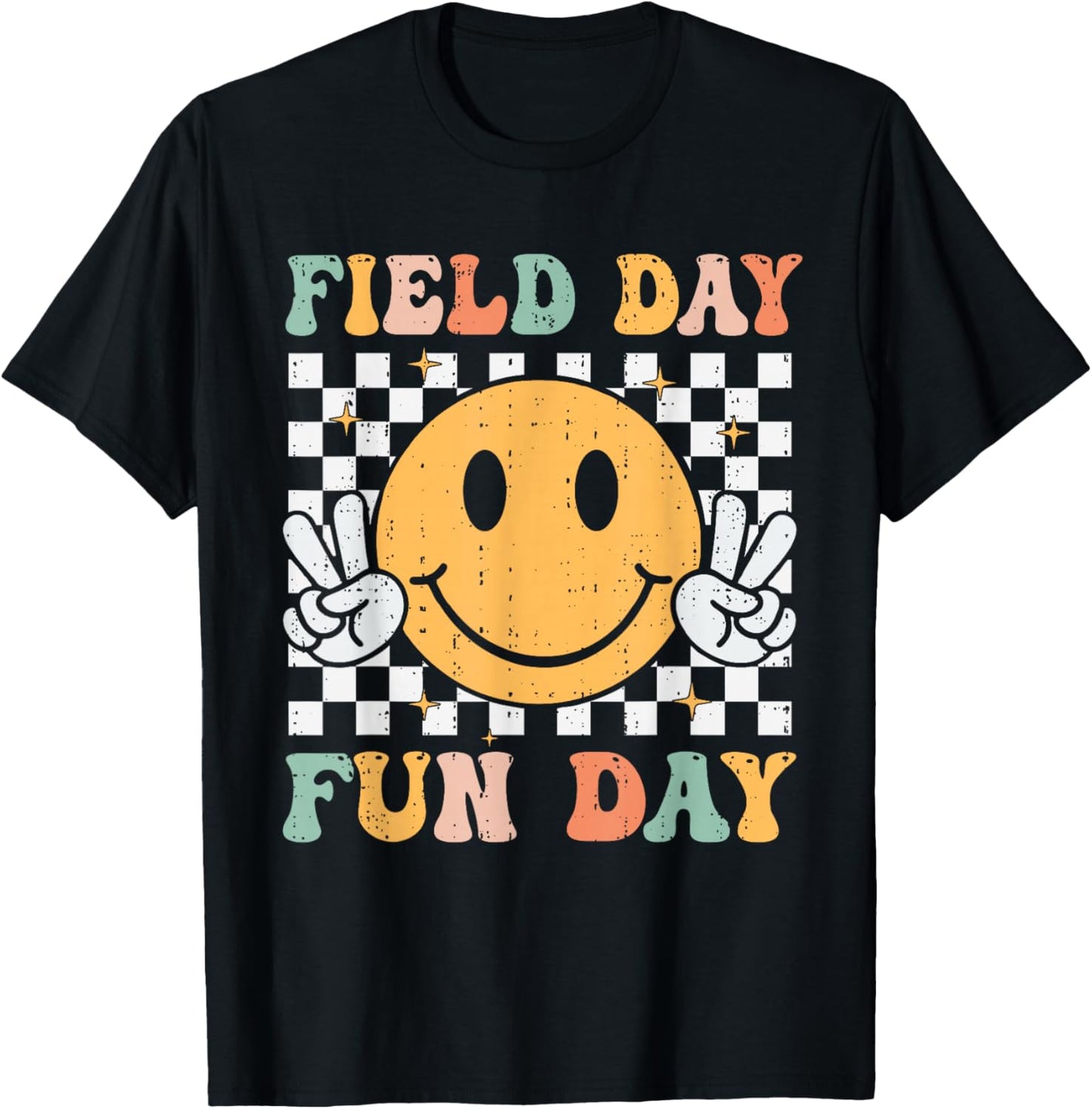 Field Day Fun Day School Event Games Teacher Kids Boys Girls T-Shirt - T-Shirt | Black