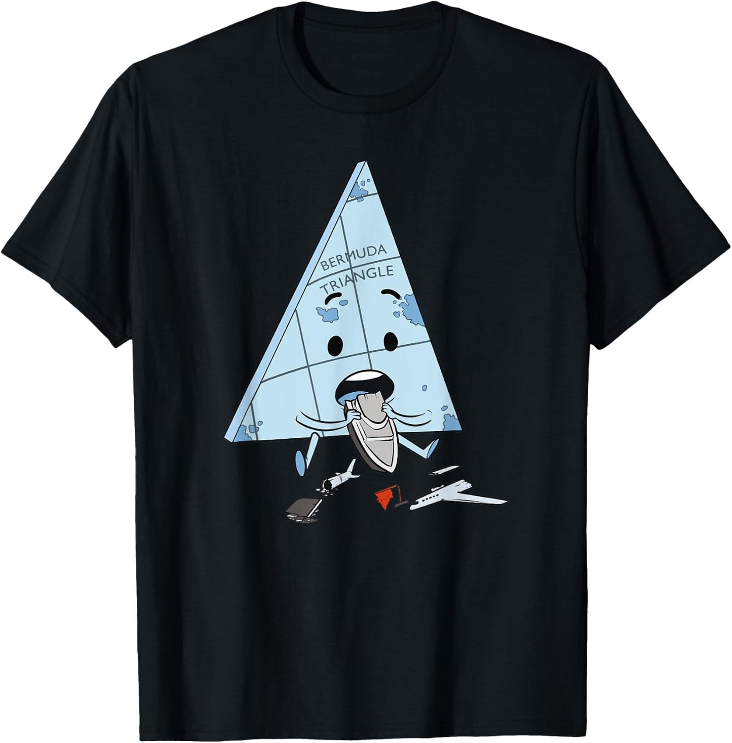 Funny bermuda triangle illustration gift T-Shirt - T-Shirt | Black