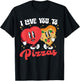 Groovy I Love You To Pizzas Heart Valentines Day Pizza Lover T-Shirt - T-Shirt | Black