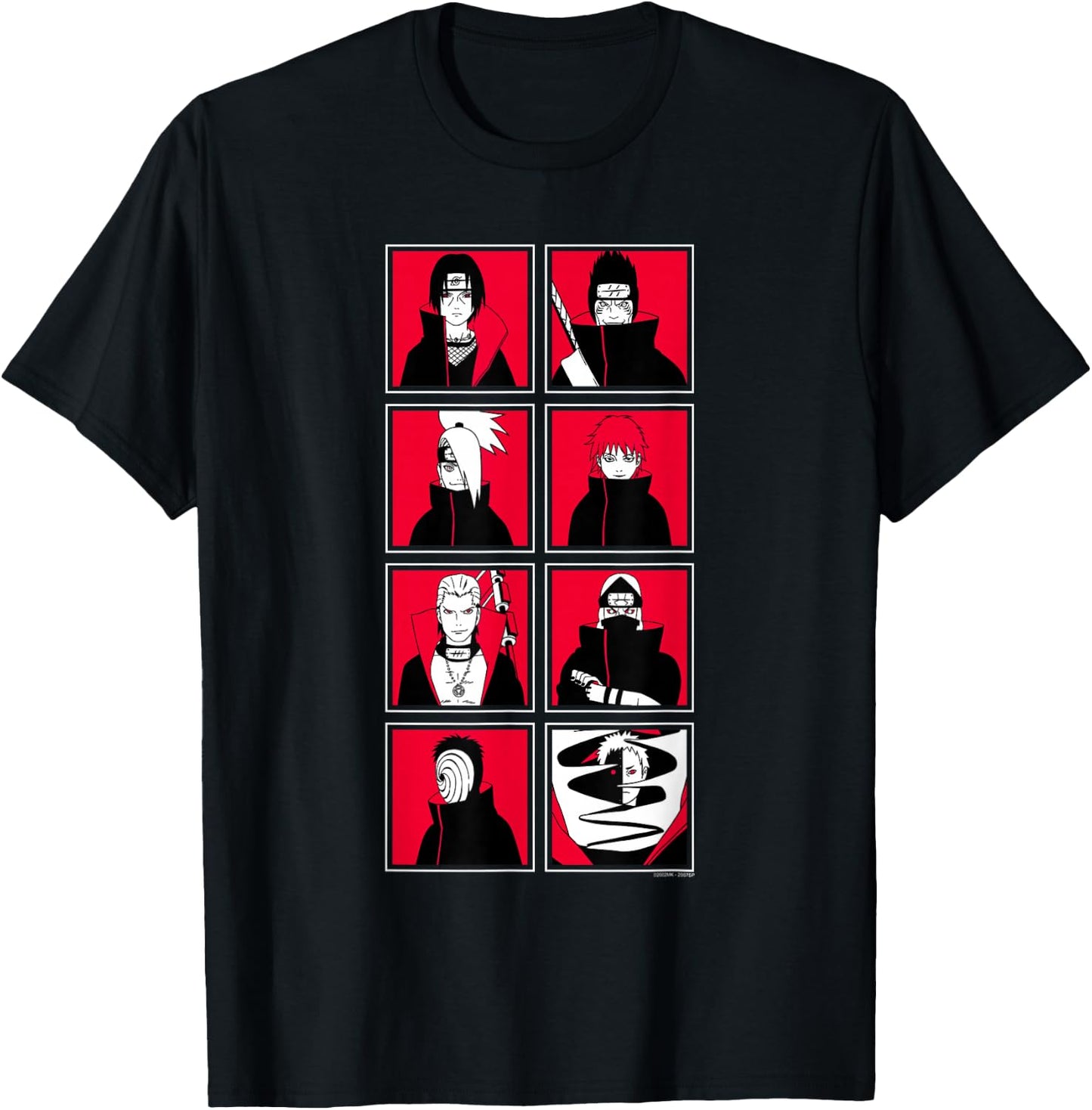 Naruto Shippuden Akatsuki Character Frames Pop Art Anime T-Shirt - T-Shirt | Black