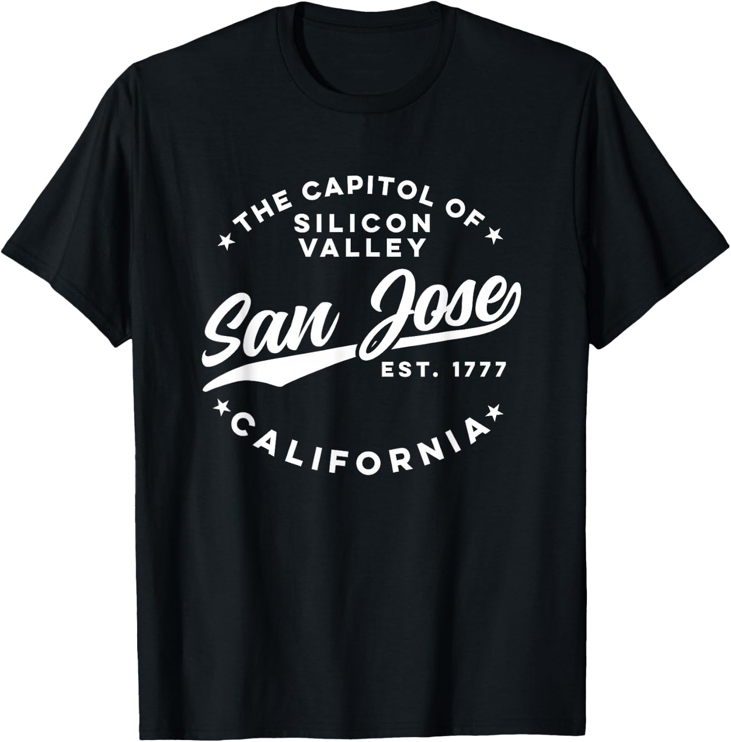 Vintage Silicon Valley San Jose California Retro USA White T-Shirt - T-Shirt | Black