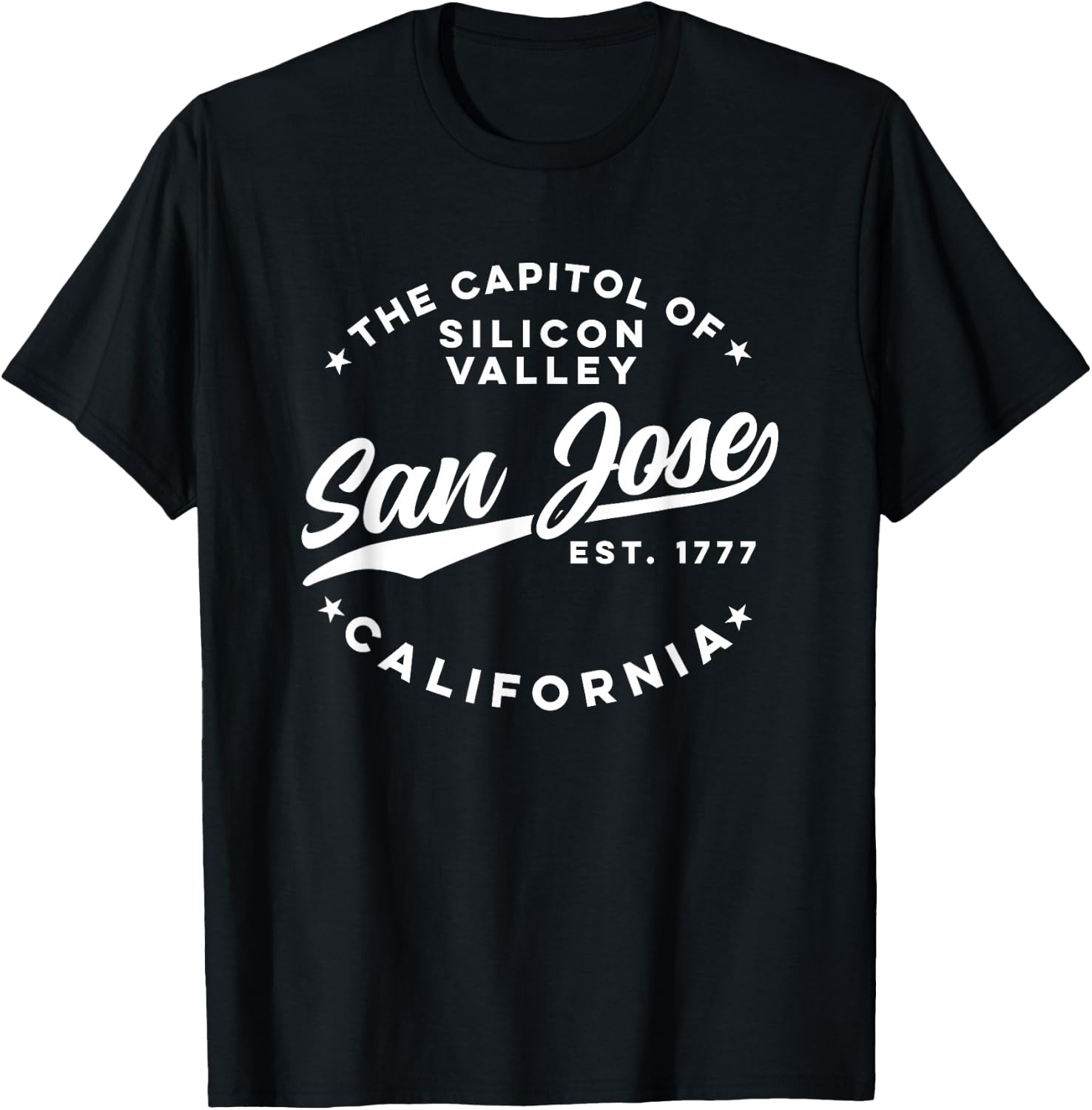 Vintage Silicon Valley San Jose California Retro USA White T-Shirt - T-Shirt | Black