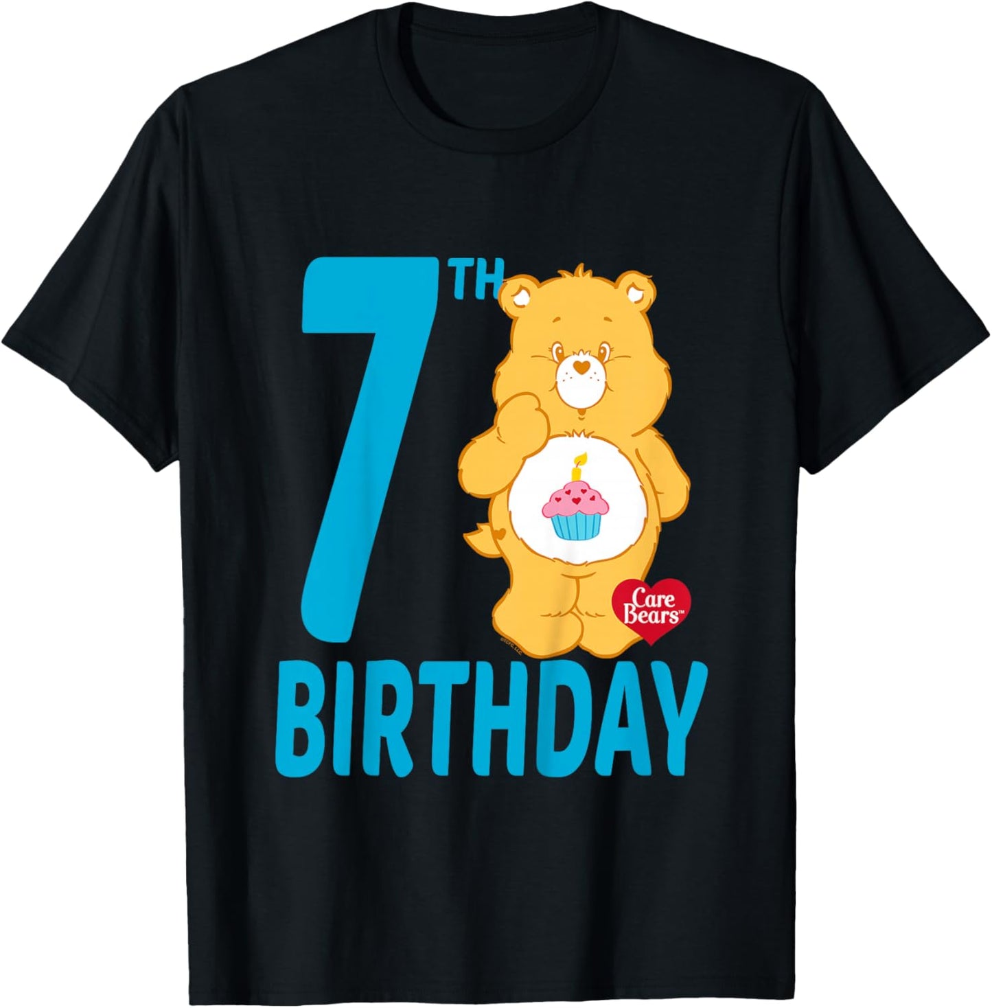 Care Bears Birthday Bear Celebrates A 7th Birthday T-Shirt - T-Shirt | Black