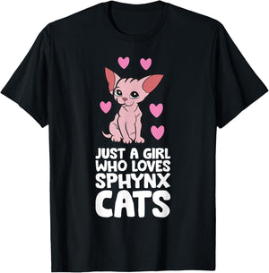 Hairless Sphynx Cat Just A Girl Who Loves Sphynx Cats T-Shirt - T-Shirt | Black