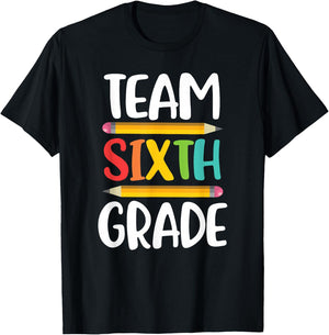 Team 6th Grade Funny First day Of School Teacher T-Shirt - T-Shirt | Black