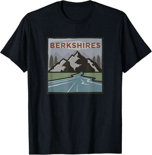 Vintage Berkshires, MA Illustration / Retro Berkshires, MA T-Shirt - T-Shirt | Black