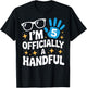 Officially A Handful Fifth Birthday for Wild Kids Fun T-Shirt - T-Shirt | Black