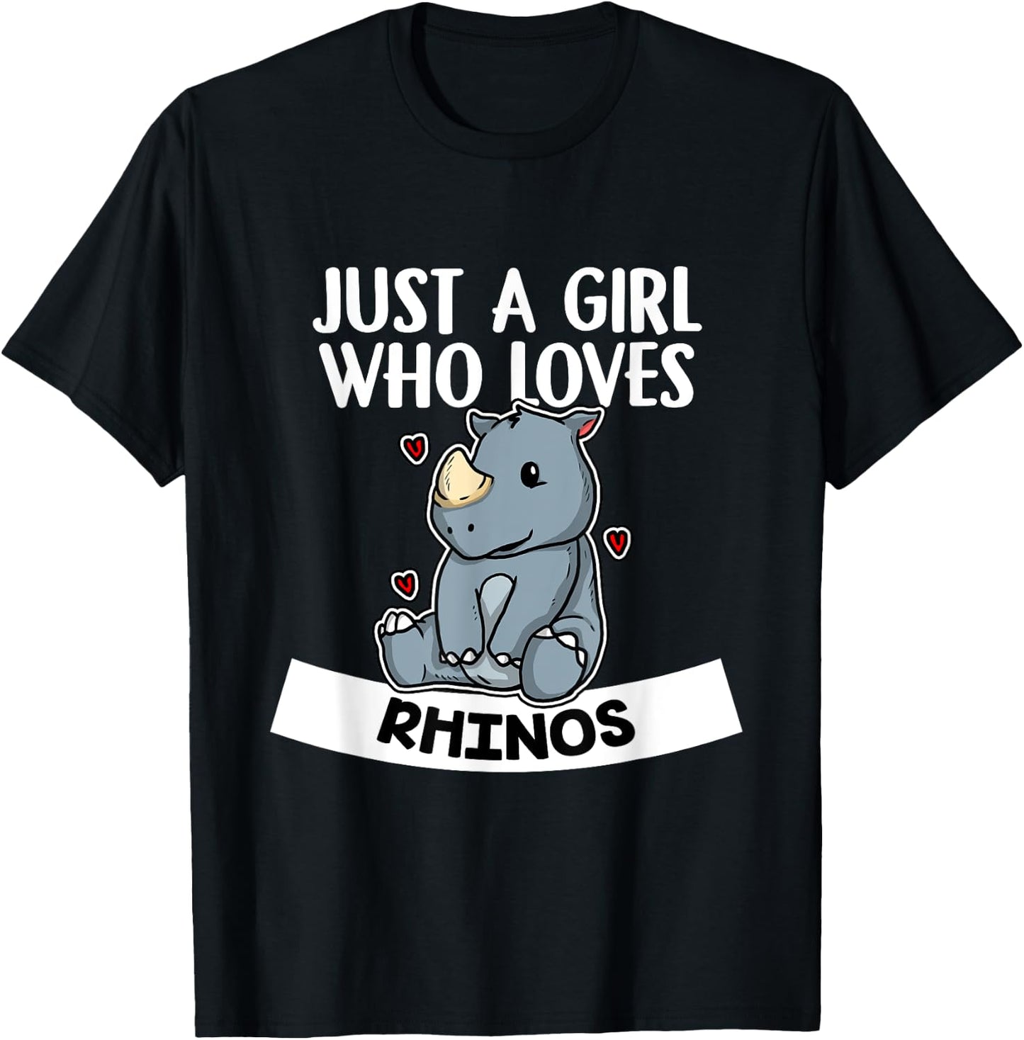 Just A Girl Who Loves Rhinos Funny Rhino Costume T-Shirt - T-Shirt | Black