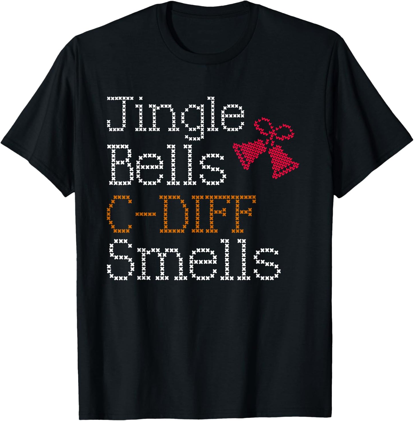 Funny Christmas Nurse T Shirt Jingle Bells C Diff Smells T-Shirt - T-Shirt | Black