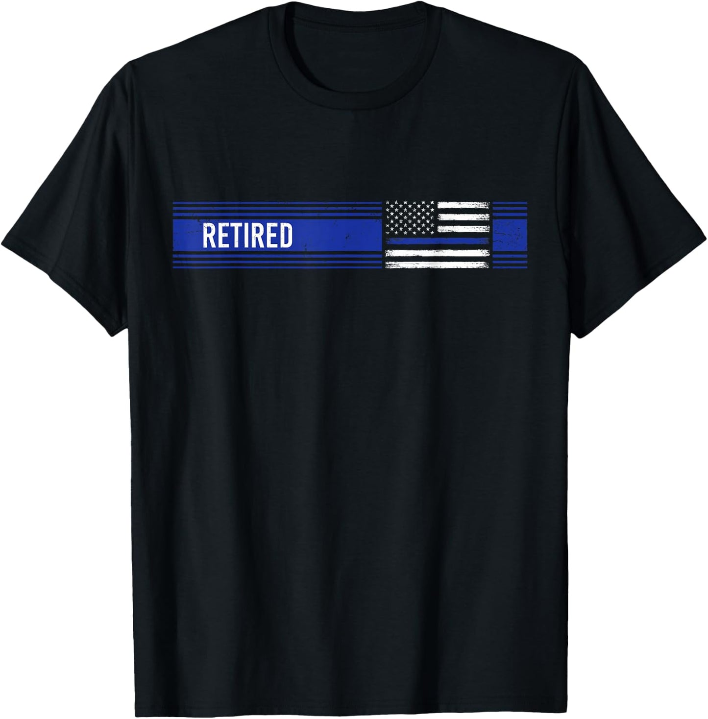 The Legend Has Retired Police Officer Retirement Police Flag T-Shirt - T-Shirt | Black
