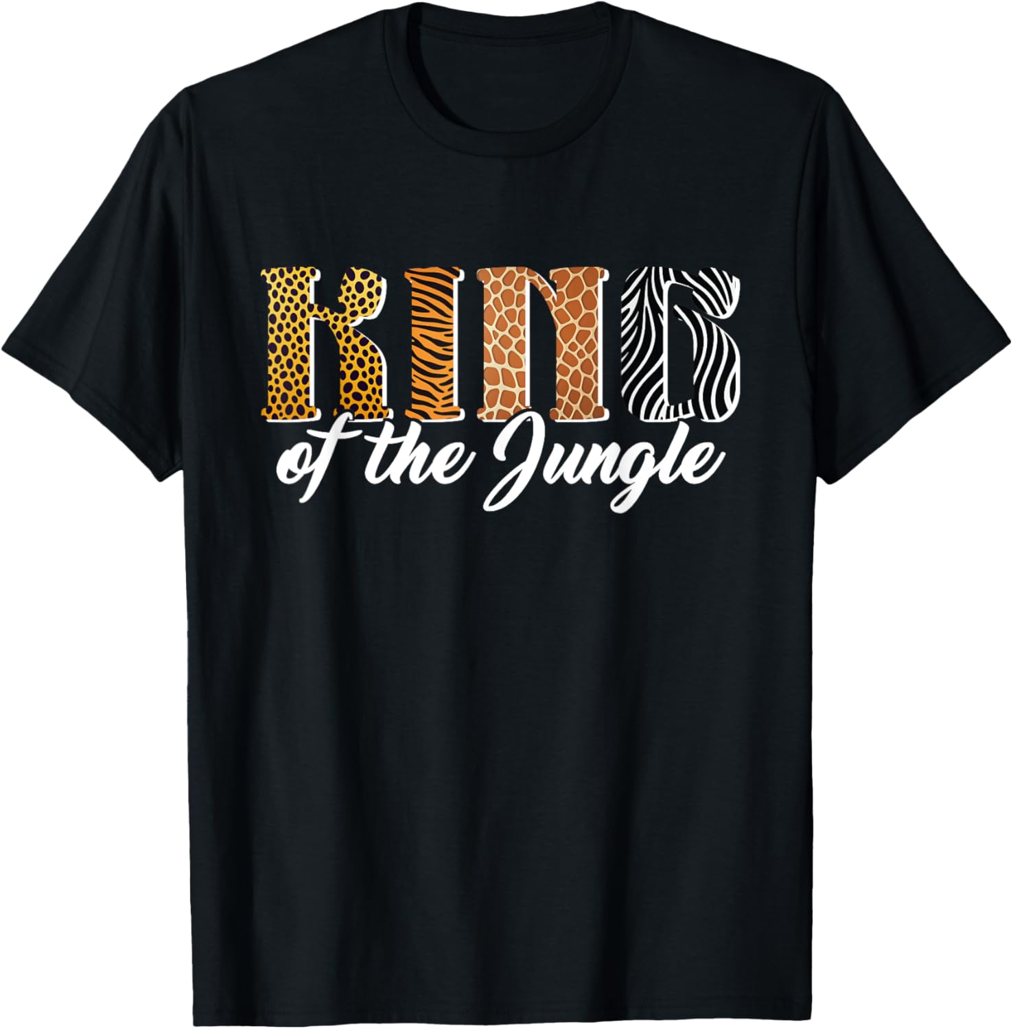 King of the Jungle Safari Animal Birthday Matching Men Boys T-Shirt - T-Shirt | Black