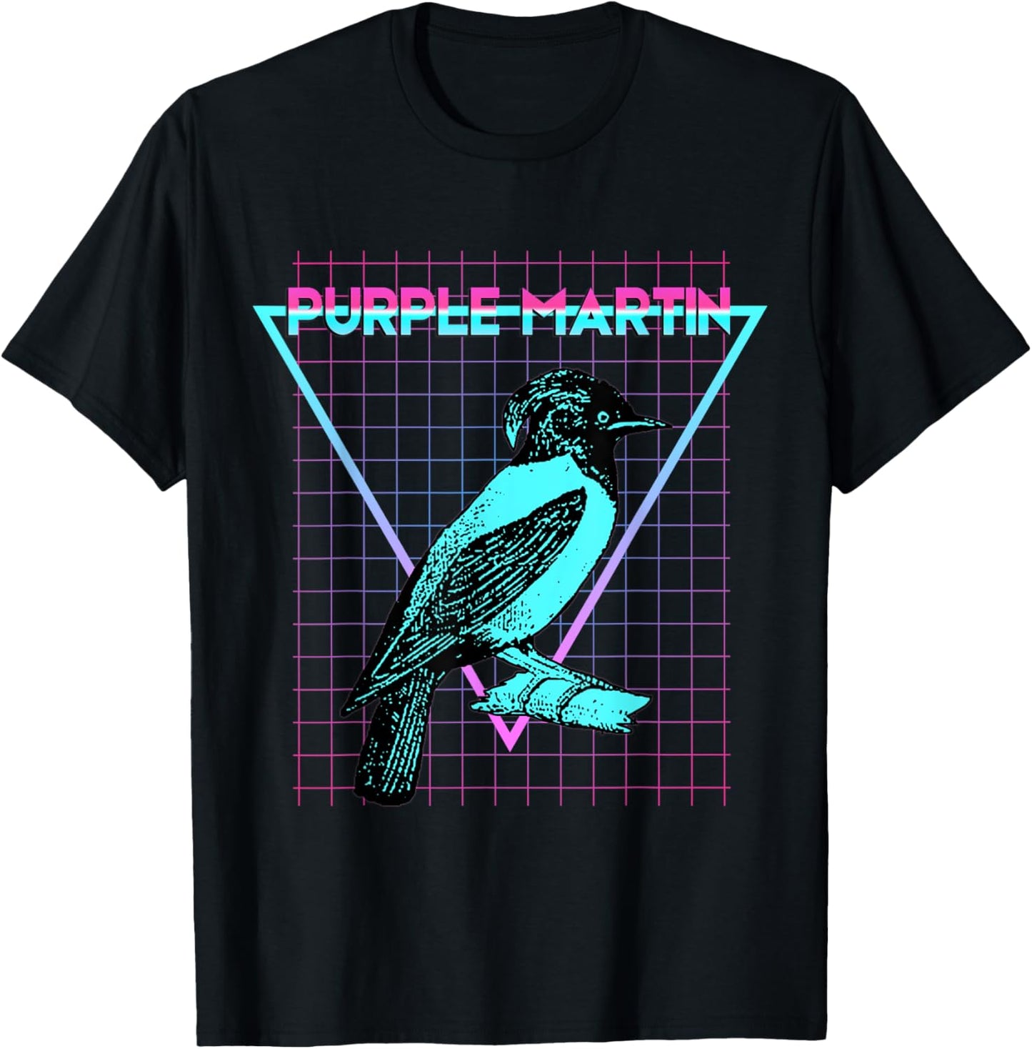 Purple Martin Bird Aesthetic Retro Bird Lover T-Shirt - T-Shirt | Black